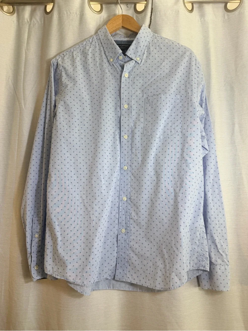 Banana Republic Light Blue Mini Dot Button-Down Shirt